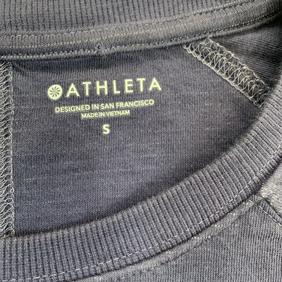 Athleta Sundown Women’s S Dip Dye Crew Sweatshirt Purple Ombre Cotton Pullover - Picture 2 of 6